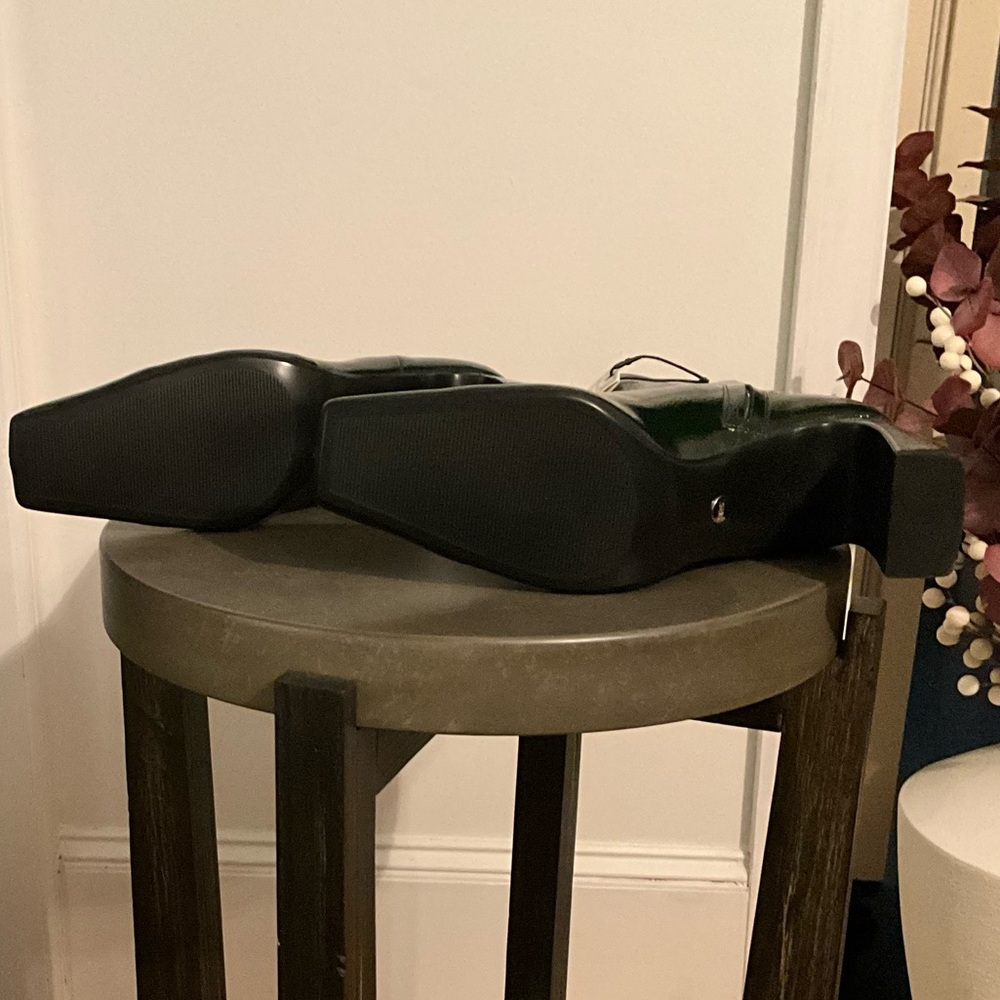 Zara Glossy Dark Green Heeled Boots - Picture 5 of 5
